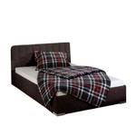 Bed New Jersey structuurstof - Bruin - 160 x 200cm - Met lattenbodem & matras - Bonell-binnenveringmatras