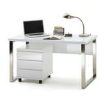 Schreibtischset Paddington (2-teilig) Schreibtisch & Rollcontainer - Hochglanz Weiß