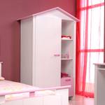 Jugendzimmerset Biotiful (4-teilig) Kleiderschrank, Bett, Nachtkommode & Schreibtisch - Dekor weiß & rosa