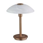 Bureaulamp Enova met touchdimmer - glas/messing - wit/goud