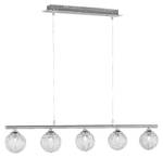 Hanglamp Womble 5 lichtbronnen - gevlochten aluminium - zilverkleurig/wit