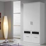 Armoire à portes battantes Bochum-Extra Blanc alpin / Verre noir Bochum 181 cm