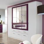 Armoire à portes battantes Burano Blanc alpin / Mûre - 181 cm - 4 portes