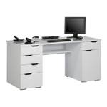 Bureau pour ordinateur Scarlett Blanc polaire brillant - Plateau supérieur profilé - Blanc brillant / Blanc alpin