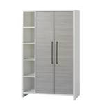 Kleiderschrank Eco Stripe Weiß/Pinie Silber Dekor - Breite: 113 cm - 2 Türen