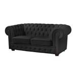 Sofa Brighton (2-Sitzer) Kunstleder Schwarz