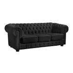 Sofa Brighton (3-Sitzer) I Echtleder Schwarz