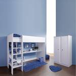 Ensemble économique I Smoozy Lit mezzanine et armoire à  vêtements Bords pivotants Vernis blanc Bleu