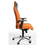 Chefsessel High Sit up Webstoff / Echtleder - Orange / Schwarz