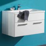 Meuble lavabo Victoria Avec vasque - Blanc brillant - 60 cm