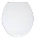 Lunette de WC au style rétro Blanc - Bois manufacturé - Métal - 38 x 41 cm