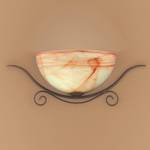 Applique murale Lacchino Couleur rouille, verre couleur ananas / marron - 1 ampoule