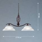 Hanglamp Siena 2 lichtbronnen - roestkleurig, albastkleurig - wit