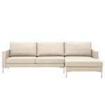 Ecksofa Portobello Echtleder Echtleder Gad: Creme - Breite: 251 cm - Longchair davorstehend rechts