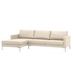 Ecksofa Portobello Echtleder Echtleder Gad: Creme - Breite: 251 cm - Longchair davorstehend links