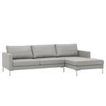 Ecksofa Portobello Echtleder Echtleder Gad: Grau - Breite: 251 cm - Longchair davorstehend rechts