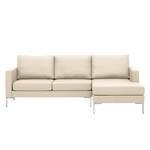 Ecksofa Portobello Echtleder Echtleder Gad: Creme - Breite: 207 cm - Longchair davorstehend rechts