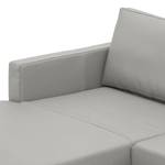 Ecksofa Portobello Echtleder Echtleder Gad: Grau - Breite: 207 cm - Longchair davorstehend links