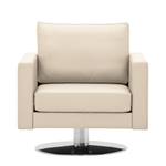 Fauteuil pivotant Portobello Cuir véritable - Cuir véritable Gad : Crème