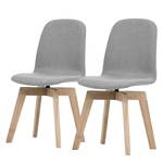 Chaises rembourrées Stig I (lot de 2) Tissu - Tissu Vesta : Gris - Chêne