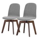 Chaises rembourrées Stig I (lot de 2) Tissu - Tissu Vesta : Gris foncé - Noyer