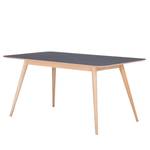 Table Viggo Chêne partiellement massif / Linoléum - Anthracite / Chêne - 160 x 90 cm