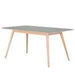 Table Viggo Chêne partiellement massif / Linoléum - Vert olive / Chêne - 160 x 90 cm