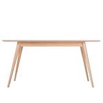 Table Viggo Chêne partiellement massif / Linoléum - Vert olive / Chêne - 160 x 90 cm