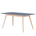 Table Viggo Chêne partiellement massif / Linoléum - Bleu pétrole / Chêne - 160 x 90 cm