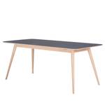 Eettafel Viggo deels massief eikenhout/linoleum - Antracietkleurig/eikenhout - 180x90cm