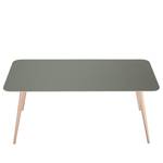 Table Viggo Chêne partiellement massif / Linoléum - Vert olive / Chêne - 180 x 90 cm