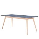 Eettafel Viggo deels massief eikenhout/linoleum - Petrolblauw/eikenhout - 180x90cm