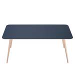 Table Viggo Chêne partiellement massif / Linoléum - Bleu pétrole / Chêne - 180 x 90 cm