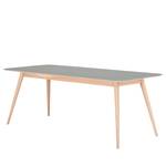 Table Viggo Chêne partiellement massif / Linoléum - Vert olive / Chêne - 200 x 90 cm