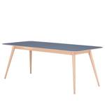 Table Viggo Chêne partiellement massif / Linoléum - Bleu pétrole / Chêne - 200 x 90 cm