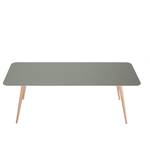 Table Viggo Chêne partiellement massif / Linoléum - Vert olive / Chêne - 220 x 90 cm