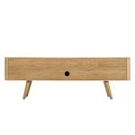 Tv-meubel Loca I deels massief wild eikenhout - Wit/wild eikenhout - Breedte: 135 cm