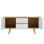 Buffet Loca I Chêne sauvage massif - Blanc / Chêne sauvage - Largeur : 135 cm