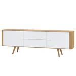 Dressoir Loca I massief wild eikenhout - Wit / Wildeikenhouten licht - Breedte: 180 cm