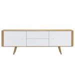 Buffet Loca I Chêne sauvage massif - Blanc / Chêne sauvage clair - Largeur : 180 cm