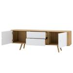 Dressoir Loca I massief wild eikenhout - Wit / Wildeikenhouten licht - Breedte: 180 cm