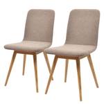 Gestoffeerde stoelen Loca massief eikenhout - Stof Gaia: Bruin-Grijs