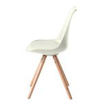 Chaise LINDHOLM Matière synthétique / Hêtre massif - Blanc - Lot de 2