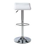 Tabourets de bar Soraia (lot de 2) Imitation cuir - Blanc / Chrome