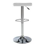 Tabourets de bar Soraia (lot de 2) Imitation cuir - Blanc / Chrome