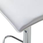 Tabourets de bar Soraia (lot de 2) Imitation cuir - Blanc / Chrome