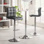 Tabouret de bar Fitzgerald Imitation cuir - Gris foncé / Chrome - 1 tabouret