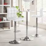 Tabouret de bar Fitzgerald Imitation cuir - Blanc / Chrome - 1 tabouret