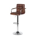 Sedia da bar Fitzgerald similpelle - Marrone antico / Cromo - 1 sedia