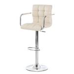 Chaise de bar Fitzgerald Imitation cuir - Crème / Chrome - 1 chaise